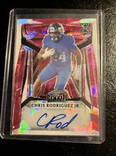 🔥2023 Leaf Metal Draft Chris Rodriguez Jr. Pink Cracked Ice AUTO 5/5Commanders