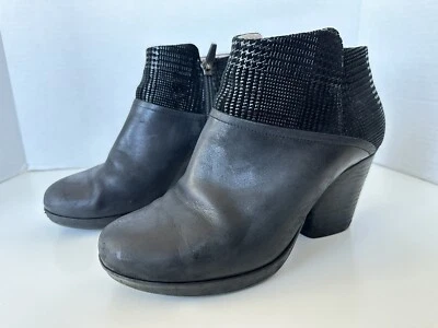 Dansko Miley Negro Cuero Tweed Tacón Botines Zapatos Mujer Talla 38 Foto 1 de 4