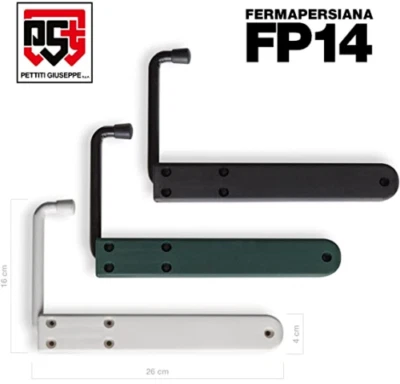 PETTITI FERMA PERSIANA CON MOLLA IN ACCIAIO INOX BLOCCA FERMAPERSIANA FERMAIMPOSTA FP14