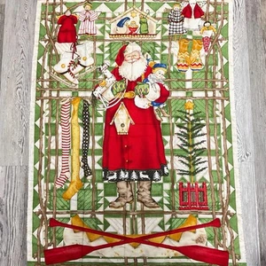 "Panel de tela de algodón Camp Christmas Santa, J. Wecker-Frisch SSI, 43"" x 29""" - Imagen 1 de 4