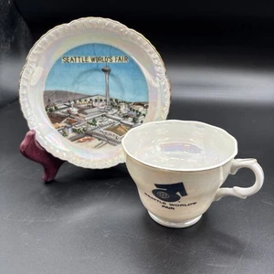 1962 Seattle Washington World's Fair Cup & Saucer set Century 21 & Space Needle - Picture 1 of 10