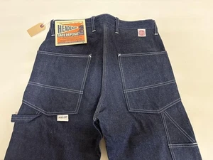 Headlight Painter Pants W36 Blue Denim Work Trousers 1940s-50s Used JAPAN - Picture 1 of 6