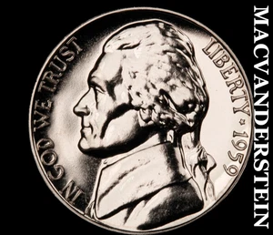 1959 Jefferson Nickel - Choice Gem Proof Lustrous No Reserve #D4121 - Bild 1 von 2