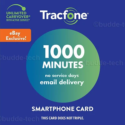 TracFone New Smartphone Plan *1000 Minutes* Talk Time Airtime PIN# Web Exclusive - Image 1 of 4