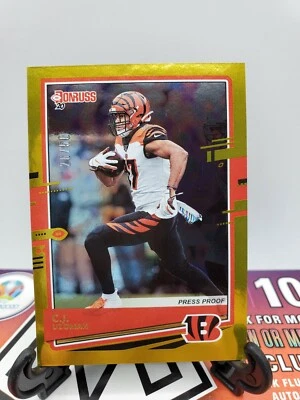 2020 Panini Donruss Football #64 C.J. Uzomah Gold Press Proof Rookie Card 26/50 - Image 1 of 2