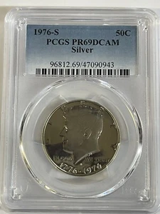 1976-S Kennedy Silver Half Dollar PCGS PR69DCAM - 50 Cent Piece Perfection! - Picture 1 of 2