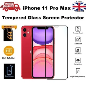 Full Edge to Edge Screen Protection REAL Tempered Glass for iPhone 11 PRO MAX - Picture 1 of 12