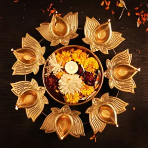 Decorative Diya Urli Bowl Handcrafted Bowl for Floating Flowers,(10 Inches) - Picture 1 of 5