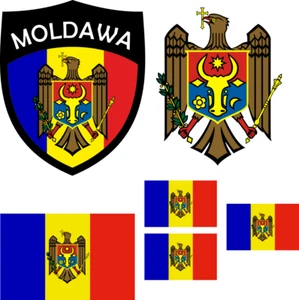 Moldawien Aufbügler Wappen Transferbügeln T-Shirt Trikot Z. Aufbügeln  St. 6B - Picture 1 of 8