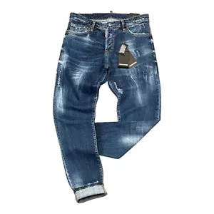 New DSQ2 Slim Jean Men's Stretchy Washed Casual Blue Jeans - Picture 1 of 4