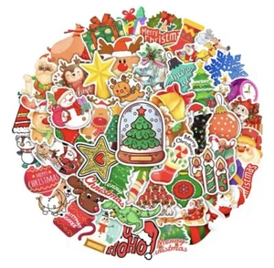 Christmas Stickers 50pk Mixed Holiday Fun Christmas Winter Themed Fun Stickers - Picture 1 of 5
