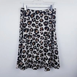 Ann Taylor Factory Leopard Animal Print Fit & Flare Midi Skirt NWT Office Dress - Picture 1 of 10