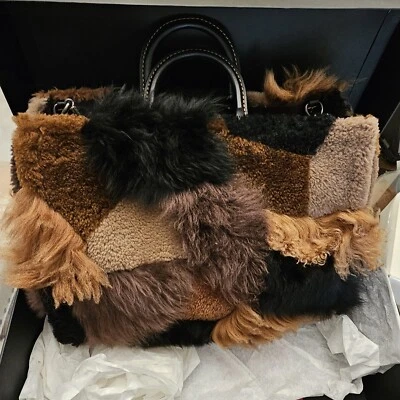 NWT COACH ROGUE 39 SHEARLING PATCHWORK DARK/MULTI CO225 - Image 1 of 4