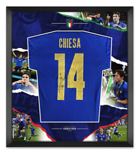 Federico Chiesa Signed & Framed Shirt Italy ITALIA Euro 2020 AFTAL COA
