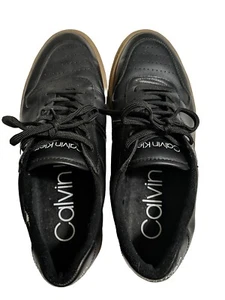 Zapatos para hombre Calvin Klein Ailan zapatillas de cuero con cordones delanteros negros talla 10,5  - Imagen 1 de 9