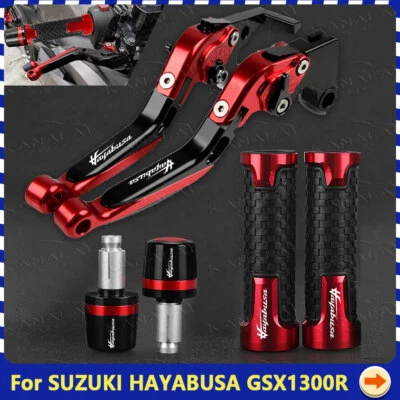 For SUZUKI HAYABUSA GSX1300R Motorcycle Handle Grips Cap Brake Clutch Levers Set Foto 1 de 4