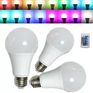 7W 9W 12W E27 RGB LED Globe Lamp 165V-265V Stepless Dimming Light Bulb for Home - Picture 1 of 4