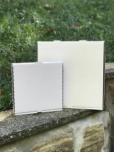 White Corrugated Plain Pizza Boxes - 10" or 12" or 14" - Pack of 10 - Picture 1 of 5