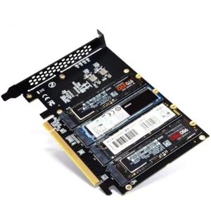 4Port PCIE X16 to M.2 NVME SolidState Expansion Card Mechanical VROC Card - Picture 1 of 8