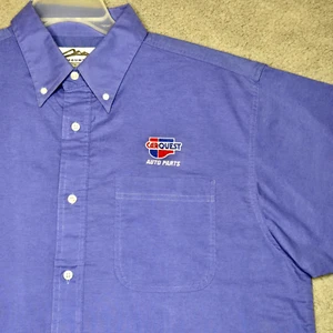 Carquest Auto Parts Employee Uniform Button Up Shirt Short Sleeve - Men's Large - Picture 1 of 10