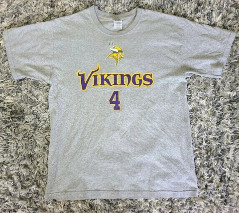 MN Vikings Football Jersey Shirt Brett Favre Size Large Double Sided 100% Cotton Cover