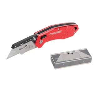 Husky Rapid Lock Utility Knife with Aluminum Body and 10 Replacement Blades - Picture 1 of 12