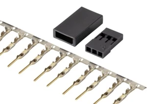 Jr Futaba Hitec Male Housing Connector Gold Plated Terminal Crimp Pins 100 Set - Picture 1 of 5