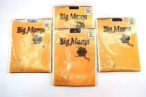 Lot of 4 Vintage BIG MAMA Pantyhose XLarge Silky Sheer Suntan & Ultra Sheer Grey - Picture 1 of 9