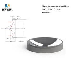Miroir sphérique concave Plano D12,5 mm haut réflecteur amélioré revêtement Al H-K9L - Photo 1/4