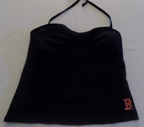 Boston Red Sox Bikini Halter Top Medium Swim Suit Ladies Navy Sexy MLB Cover