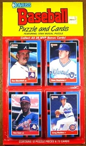 Donruss Display Pack 1988 Ron Gant/Greg Maddux en la parte superior (72 cartas con rompecabezas musical) - Imagen 1 de 2