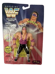 BRET HITMAN BLACK HEART WWF OFFICIAL JUSTOYS  WRESTLING BENDEMS 1994 POSEABLE - Picture 1 of 11