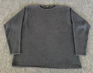 J. Crew Mens L VTG Roll Neck Sweater Blue Fisherman Pullover Preppy Classic - Picture 1 of 10
