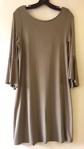 NWT Jones New York Bell Sleeve Shift Fashion Dress X-back Olive US Sz S Regular - Picture 1 of 9