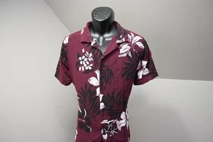 Express Rayon Hawaiian Shirt Button Up Floral Short Sleeve Mens Sz Medium - Picture 1 of 8