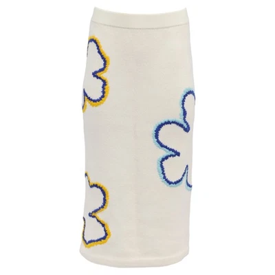 Falda midi bordada en lana Carolina Herrera para mujer crudo M Foto 1 de 4