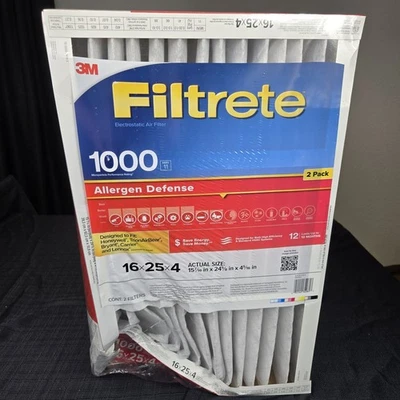 Filtrete 16 x 25 x 4 MERV 11 1000 MPR Allergen Defense Air Filters (2 Pack) - Image 1 of 4