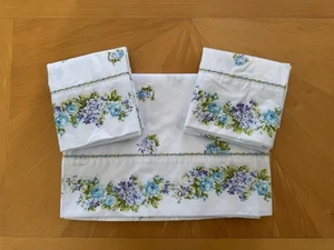 New Old Stock Vintage Flat Sheet and Pillowcases Set cottage core - Picture 1 of 9