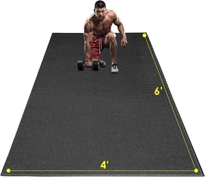 Tappetino da Allenamento Grande Extra Durevole 6' x 4' - Nero Antiscivolo, Non Tossico - Foto 1 di 7