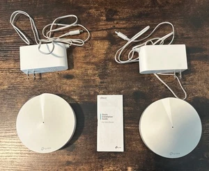 TP-Link Deco M5 AC1300 Mbps 2 Port Wireless Router Two (2) Unit w/Power Cords - Picture 1 of 2