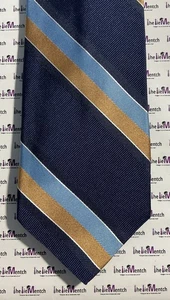 Rare BROOKS BROTHER Silk Navy With Blue & Brown Striped Design Tie BRAND NEW - Picture 1 of 3