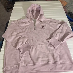 UNBRANDED Relaxed Fit Logo Sleeve Hoodie Sweatshirt Berry Women’s XL - Picture 1 of 15