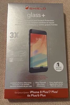 Cristal Protector Invisible Zagg + para iPhone 8 plus/ 7 Plus/ 6s Plus/ 6 Plus NUEVO Foto 1 de 4