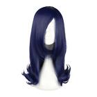 Breathable Hair Wigs for Women 18" Black Purple Curly Wig with Wig Cap
