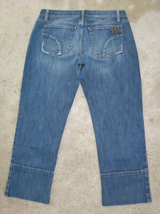 Pantalones de mezclilla capri J0E's Socialite Kicker Crops talla 28 tiro medio azul desgastado elástico - Imagen 1 de 10