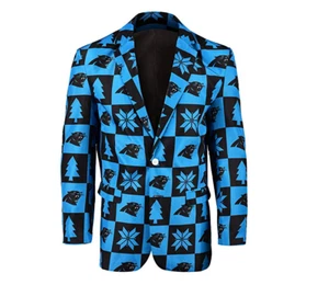 FOCO NFL Men's Carolina Panthers Patches Ugly Business Jacket - Picture 1 of 4