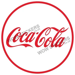 Coca Cola Round sticker Ice Cream Van Drink trailer coke decal (choose size/Col) - Picture 1 of 4