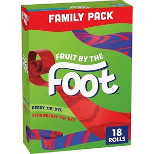 Family Pack Fruit By The Foot Snacks - 18 Rolls, Berry & Strawberry Tie-Dye - Picture 1 of 7