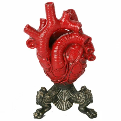 Heart Vase Anatomical Heart  Flower Pot Home Shelf Table Decor Desktop Ornament - Image 1 of 4