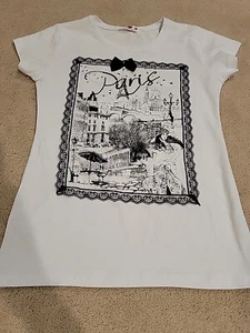 Women's T-shirt Paris Eiffel Tower with lacework Souvenir XL - Picture 1 of 15